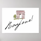 Poster Bonjour ! Devis | Avec Arc de Triomphe (Devant)