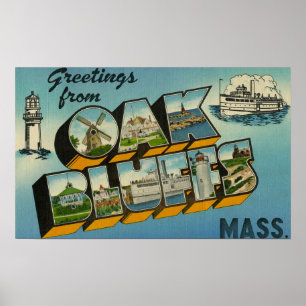 Poster Bonjour du Massachusetts Oak Bluffs