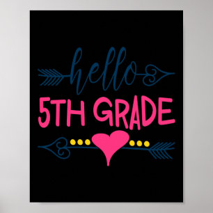 Poster Bonjour Enseignant de 5e année Enfants Retour à l'