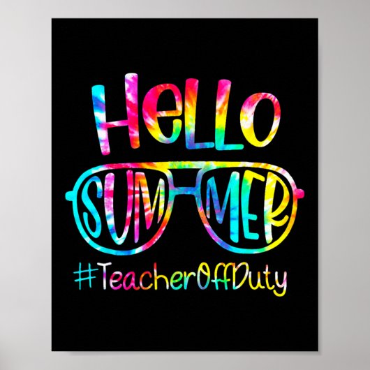 Poster Bonjour Enseignant Été Hors Service Dernier Jour D (Devant)