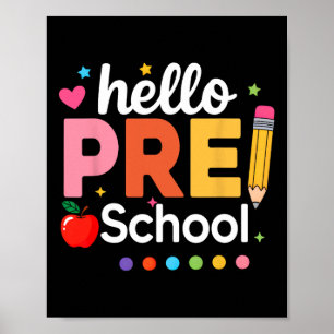 Poster Bonjour Enseignant Maternelle Équipe Enfants Pré-m