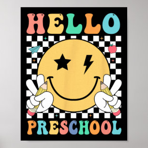 Poster Bonjour Enseignant Maternelle Équipe Enfants Pré-m
