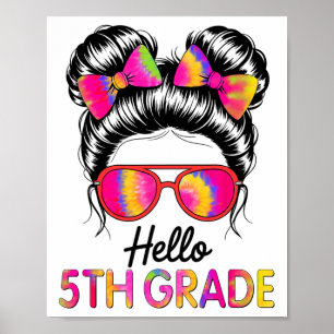 Poster Bonjour enseignante de filles de 5e année Équipe d