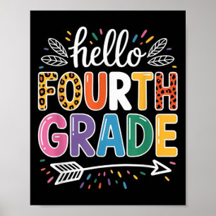 Poster Bonjour Équipe de 4e année Retour à l'école T