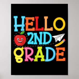 Poster Bonjour Équipe De Deuxième Année Retour À L'École