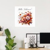 Poster Bonjour Fleurs sauvages d'automne (Bureau à domicile)