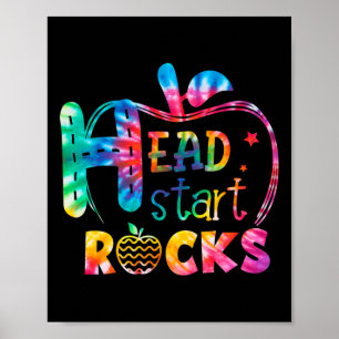 Poster Bonjour Head Start Rock Tie Dye Retour à l'école E