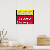 Poster Bonjour - Je vous aime (Cuisine)