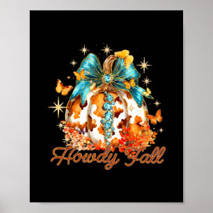 Poster Bonjour l'automne occidental Saison des citrouille