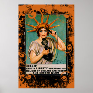 Poster Bonjour Liberté Parlant Des Milliards Nécessaires