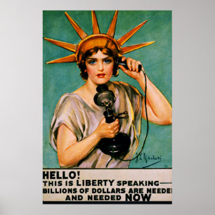 Poster Bonjour Liberté Parlant Des Milliards Nécessaires