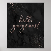 Bonjour Magnifique ! Citation rose Gold et Black F