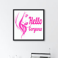 Bonjour Magnifique Jolie Dame Visage Typographie
