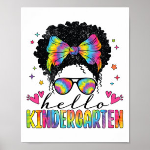 Poster Bonjour maternelle retour à l'école femmes noires