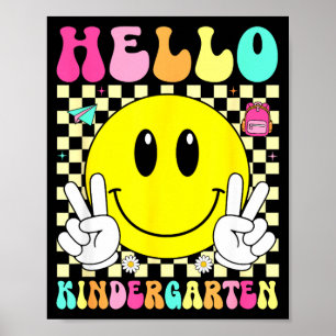 Poster Bonjour maternelle sourire rétro visage retour à l