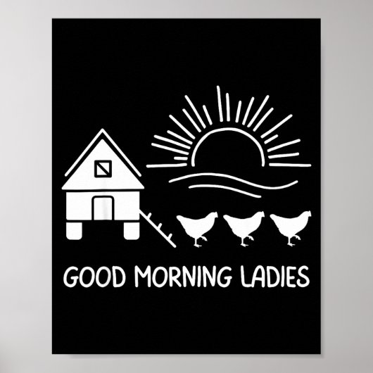 Poster Bonjour mesdames poulet drôle (Devant)