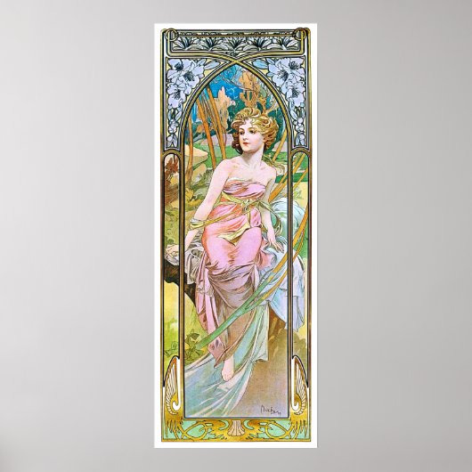 Poster Bonjour, Mucha (Devant)