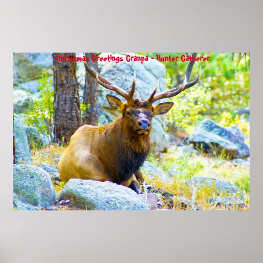 Poster Bonjour Noël Grand-père Hunter Gatherer (Devant)