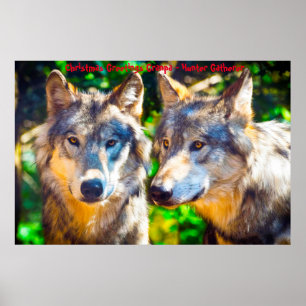 Poster Bonjour Noël Grand-père Hunter Gatherer