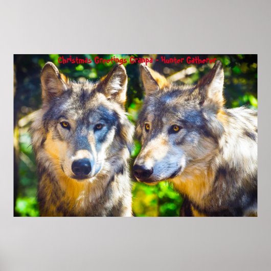 Poster Bonjour Noël Grand-père Hunter Gatherer (Devant)