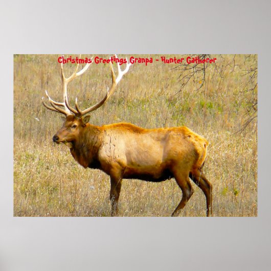 Poster Bonjour Noël Grand-père Hunter Gatherer (Devant)