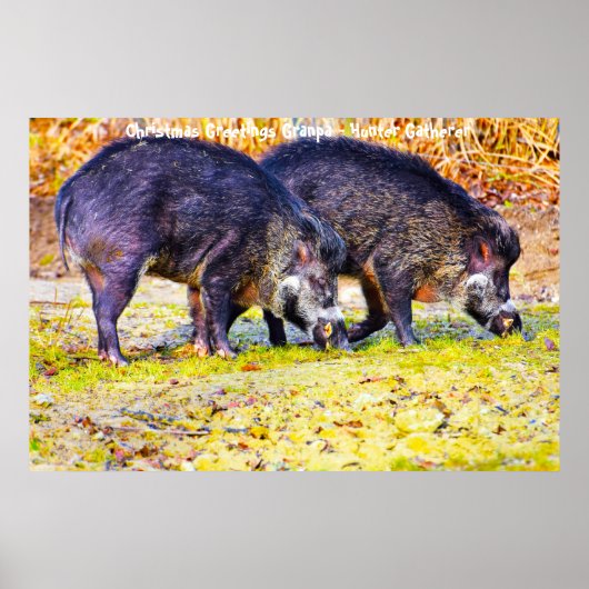 Poster Bonjour Noël Grand-père Hunter Gatherer (Devant)