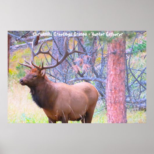 Poster Bonjour Noël Grand-père Hunter Gatherer (Devant)