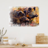 Poster Bonjour Noël Grand-père Hunter Gatherer (Cuisine)