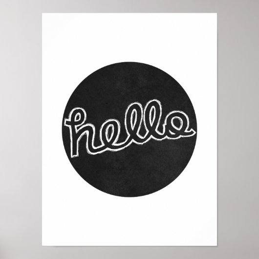 Poster Bonjour - Noir et Blanc (Devant)