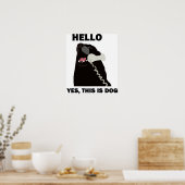 Poster BONJOUR OUI C'EST LE CHIEN téléphone (Cuisine)