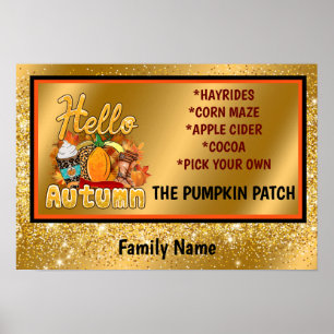 Poster Bonjour Personnaliser d'automne Texte et couleur