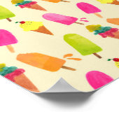 Poster Bonjour Popsicles d'été et crème glacée (Coin)