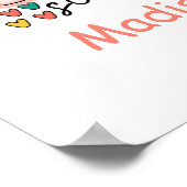 Poster Bonjour Pré-école Arc en Ciel Commencer pré-école (Coin)