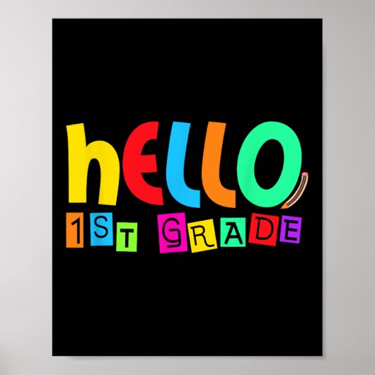 Poster Bonjour Première 1ère année Retour à l'école pour (Devant)