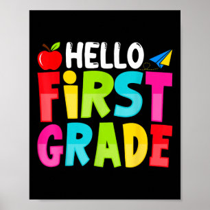 Poster Bonjour Première Année Drôle de Rentrée Scolaire É
