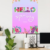 Poster Bonjour Printemps (Bureau à domicile)