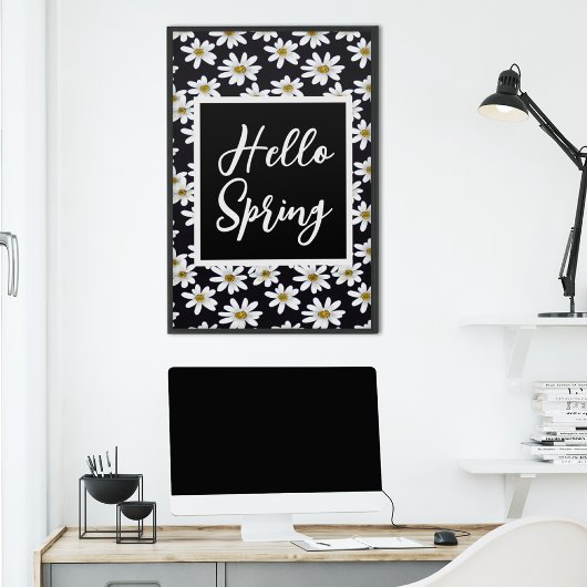 Poster Bonjour Printemps Faisy Daisy Motif Floral