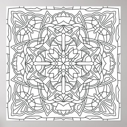 Poster Bonjour Printemps : Mandala Géométrique (Devant)