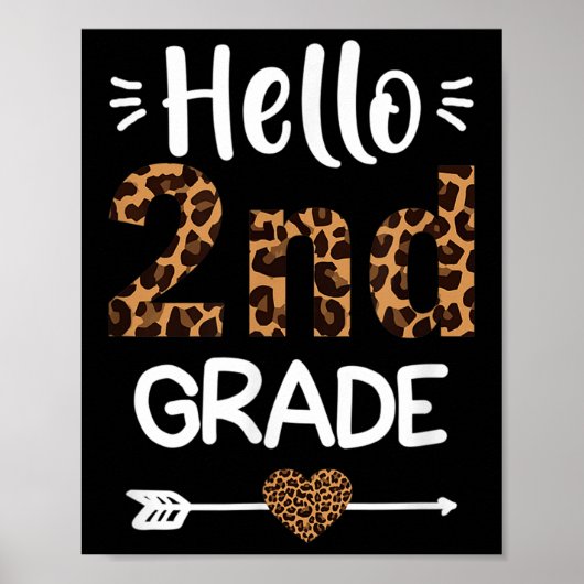 Poster Bonjour professeur de léopard de 2e année Élèves d (Devant)