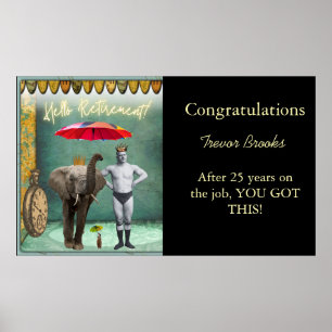 Poster Bonjour Retraite drôle Personnalisé