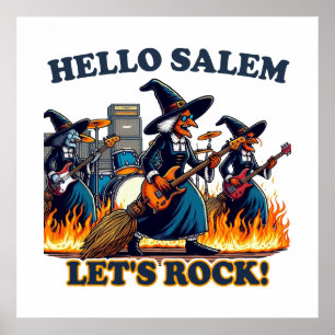 Poster Bonjour Salem Massachusetts Groupe de Rock de Sorc