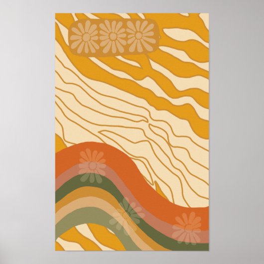 Poster Bonjour Soleil - Fille Fleur Rétro (Devant)