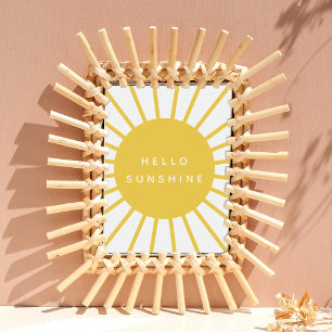 Poster Bonjour Soleil Moutarde Jaune Moderne Scandi