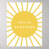 Poster Bonjour Soleil | Moutarde Jaune Moderne Scandi (Devant)