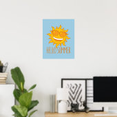 Poster Bonjour Summer Sun Avec Lunettes de soleil (Bureau à domicile)