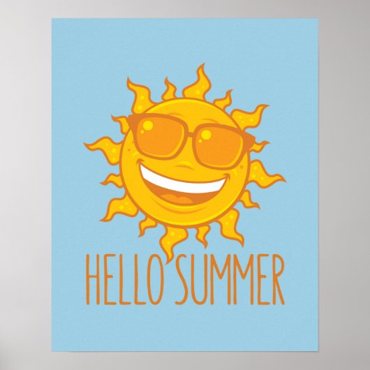 Poster Bonjour Summer Sun Avec Lunettes de soleil (Devant)