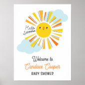 Poster Bonjour Sunshine Baby shower Bienvenue (Devant)