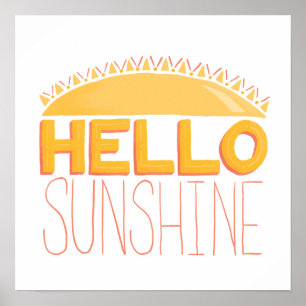 Poster Bonjour Sunshine Hand Letters