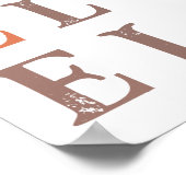 Poster Bonjour Texte aléatoire Couleurs de Terre (Coin)