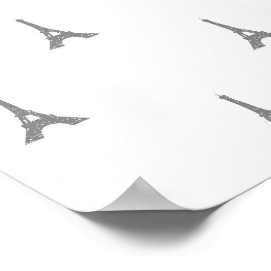 Poster Bonjour Tour Eiffel imprimé en gris (Coin)